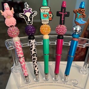 Assorted cute custom beaded pens. Sold separately